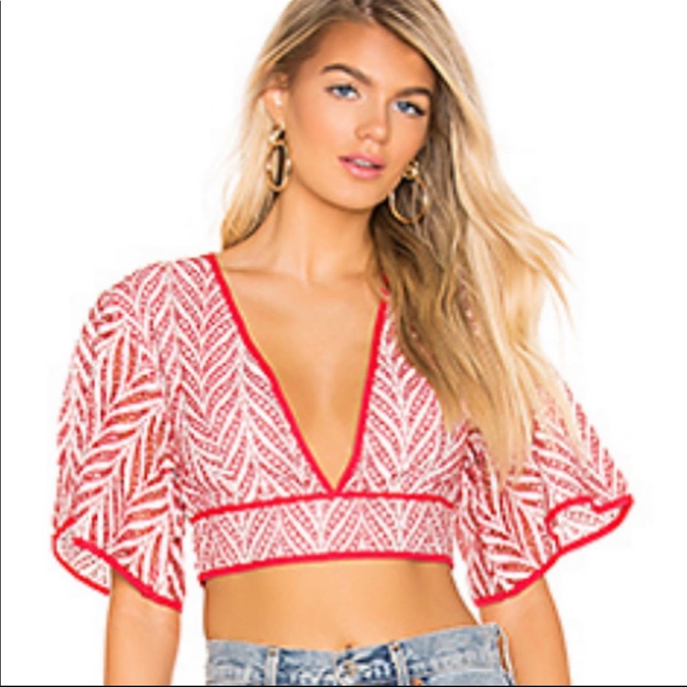 Lovers + Friends Red Crop Top